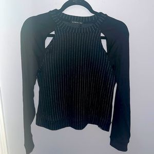 Koral Black Striped Top